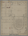 214933 Plattegrond van de schouwburg op het Vredenburg te Utrecht.